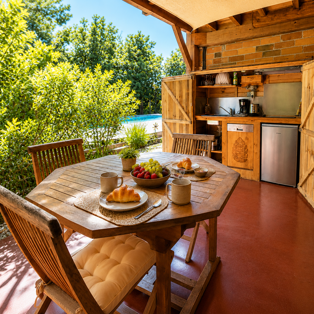 Cuisine extérieure et terrasse privée
